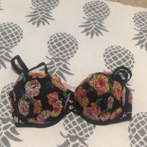 Victoria’s Secret black floral push up bra